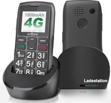 "artfone" 4G senjorų mobilusis telefonas be sutarties | Didelis mygtukinis mobilusis telefonas su įkrovimo stotele | Paprastas pensininkų mobilusis telefonas su SOS pagalbos iškvietimo mygtuku | Nano SIM, Volte, USB-C, T9 nuspėjamasis