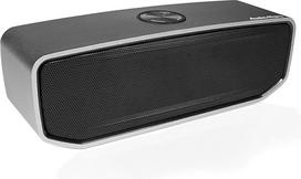 "AudioAffairs" aliuminio korpuso BT 010 "Bluetooth" garsiakalbis (nešiojamasis garsiakalbis, įmontuota įkraunama baterija ir "Bass Reflex" sistema AUX IN ir garsiakalbis (sidabrinis)