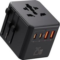 "Auxmir" kelioninis adapteris "Worldwide 25W", juodas