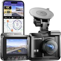 "AZDOME" automobilinė kamera su 4K raiška, "WiFi" prietaisų kameros GPS ir įrašymo kilpa, prietaisų kameros su 170° plačiakampiu objektyvu ir naktiniu matymu, prietaisų kameros su G jutikliu, parkavimo monitoriumi ir judesio aptikimu