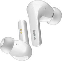 "Belkin SOUNDFORM Flow" tikros belaidės triukšmą slopinančios ausinės, belaidės "Bluetooth" ausinės, atsparios prakaitui ir purslams IPX5, veikiančios 31 valandą, skirtos "iPhone", "Galaxy", "Pixel" - baltos spalvos
