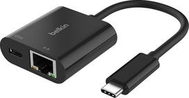 "Belkin" 100 W USB C / eterneto ir įkroviklio adapteris su gigabitiniu eternetu ir USB-C prievadu - 10/100/1000Mbps greitam interneto ryšiui - suderinamas su "iPhone 16", "Samsung Galaxy S24" ir kt.