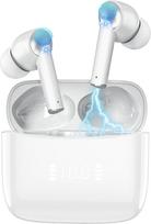 "Bluetooth" ausinės į ausis, belaidės "Bluetooth Sport", triukšmo slopinimas ENC, daugiau nei 50 valandų veikimo laikas, "Beatbuds", LED ekranas, atsparios vandeniui IPX7, skirtos "iPhone", "Samsung", "Huawei", "Oppo", "Airpod", baltos spalvos