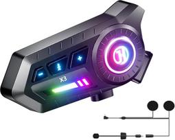 "Bluetooth" ausinės motociklui, "Bluetooth 6.0" šalmo garsiakalbis, šalmo ausinės su DSP ir CVC dvigubu triukšmo slopinimu, balso asistentu ir atsparumu vandeniui, belaidės ausinės, 1000 mAh ilgas baterijos veikimo laikas
