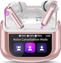 "Bluetooth" ausinės su jutikliniu ekranu, 2026 ausinės į ausis, belaidės "Bluetooth 5.4" ausinės su ANC + ENC triukšmo slopinimo mikrofonu, 48 valandų trukmės "Deep Bass" ausinės su 5 EQ režimais, IP7 vandeniui atsparios ausinės USB-C