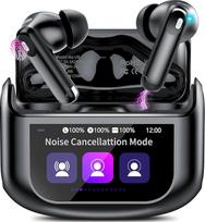 "Bluetooth" ausinės su jutikliniu ekranu, 2026 ausinės į ausis, belaidės "Bluetooth 5.4" ausinės su ANC + ENC triukšmo slopinimo mikrofonu, 48 valandų trukmės "Deep Bass" ausinės su 5 EQ režimais, IP7 vandeniui atsparios ausinės, USB-C