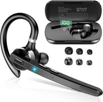 "Bluetooth" ausinės V5.3, belaidis laisvosios telefonijos telefonas su dvigubu mikrofonu CVC 8.0/ENC, APTX, nutildymas Zwei-Geräte-Verbindung Headset Handy, 90 Std Spielzeit Bluetooth Ohrhörer mit Ladebox für Geschäft/Trucker Grau