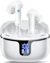 "Bluetooth" ausinės, "Bluetooth 5.3" su 4 ENC triukšmo slopinimo mikrofonu, 40Std HiFi Stereo ausinių ausinės "Android iOS", LED-Anzeige, IP7 Wasserdicht ausinės sportui ir darbui, USB-C
