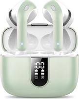 "Bluetooth" ausinės, "In-Ear" ausinės, belaidės "Bluetooth 5.3" ausinės su 50H giliu bosu, 2024 belaidės ausinės, triukšmą slopinančios ausinės su 4 ENC mikrofonu, IPX7 vandeniui atsparios ausinės, klasikinės mėtų žalios spalvos