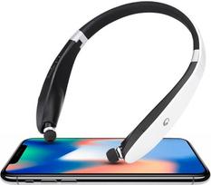 "Bluetooth" ausinės, "SX-991" sulankstomos ant kaklo kabančios teleskopinės ausinės Belaidės "Bluetooth" ausinės su mikrofonu triukšmą slopinančioms ausinėms (juoda/balta)