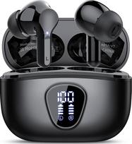 "Bluetooth" ausinės, belaidės "Bluetooth 5.4" ausinės, 4 ENC triukšmo slopinimo mikrofono ausinės, "HiFi Stereo Deep Bass", 40H atkūrimo laikas, IP7 vandeniui atsparios ausinės, jutiklinis valdymas, LED ekranas, juoda