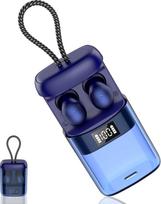 "Bluetooth" ausinės, mini miego ausinės "Bluetooth 6.0" su miego sekimo funkcija, 48 valandų šoninio miego ausinės su miego režimu ir programėle, integruotas baltasis triukšmas, belaidės ausinės miegui, mėlynos spalvos