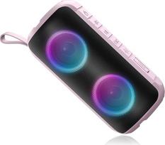 "Bluetooth" garsiakalbis, 1800 mAh muzikinė dėžutė, "Bluetooth 5.3" integruotas mikrofonas, 24 W nešiojamasis lauko garsiakalbis, DSP stereofoninis garsas, įvairiaspalvis RGB vakarėliams, IPX6 atsparus vandeniui, 52 mm skersmuo, USB-C