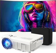 "Bluetooth" mini projektorius, 10000 Lux 1080P HD Full Portable projektorius, LED namų kino vaizdo projektorius, suderinamas su planšetiniu kompiuteriu/kompiuteriu/žaidimų konsole/žaislo kištuku (moteris)