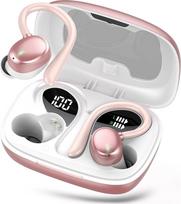 "Bluetooth" sporto ausinės, belaidės "Bluetooth 5.3" ausinės su HD mikrofonu, "In-Ear" ausinės su 4 ENC aiškiu mikrofonu, 72 valandų belaidės ausinės su giliu bosu, IPX7 vandeniui atsparios ausinės su ausimi