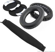 "Bose QuietComfort QC2", "QC15" ausinių pakaitinis ausų kilimėlis + galvos juostos dangtelis / ausų pagalvėlė / ausų kaušeliai / ausų dangtelis / ausų pagalvėlių remonto dalys / galvos juostos apsauga (juoda)