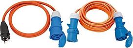 "Brennenstuhl" kempingo ilgintuvas 10 m (H07RN-F 3G2.5 oranžinės spalvos) + "Brennenstuhl" kempingo adapterio kabelis su apsauginiu kontaktiniu kištuku ir CEE jungtimi (1,5 m oranžinės spalvos kabelis, H07RN-F 3G2.5)