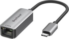 "BrosTrend" 2,5Gb USB C eterneto adapteris kompiuteriui "MacBook Pro/Air iPad" (Thunderbolt 3/4/5), aliumininis USB LAN adapteris RJ45 tinklo adapteris, suderinamas su "Windows MacOS iOS Linux", "ChromeOS", "Lifetime