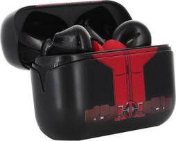 "Buds Marvel Deadpool" belaidės "Bluetooth" ausinės - į ausis dedamos ausinės su mikrofonu, daugiau kaip 28 valandų atkūrimo laikas, aktyvaus triukšmo slopinimo ausinės su IPX4 sertifikatu ir belaidžio įkrovimo dėklu