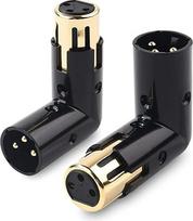 "Cable Matters" 2 pakuotės reguliuojamo XLR dešiniojo kampo adapterio iš vyriško į moterišką (XLR 90 laipsnių adapteris)