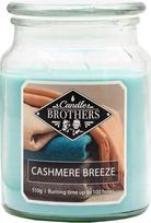 "Candle Brothers" didelė kvapioji žvakė stiklinėje, "Cashmere Breeze", gėlių kvapo žvakė, ilgai dega (100 val.), žvakė su keliomis dagtimis, žvakės žalios spalvos