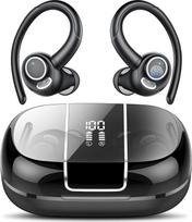 "Csasan Bluetooth" sporto ausinės, belaidės "Bluetooth 5.3" ausinės su ausų kabliukais, 48 valandų 3D stereofoninės ausinės su ENC mikrofonu, dvigubu LED ekranu, jutikliniu valdymu, IP7 vandeniui atsparios ausinės (2024)