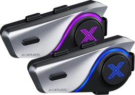 "D9" motociklo "Bluetooth" ausinės su garso daugiafunkcine funkcija, dvipusis domofonas su 1000 m atstumu, "Bluetooth 5.3" šalmo ryšio sistema su universaliu poravimu / FM / 1000 mAh baterija, dviguba pakuotė