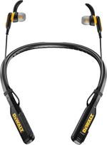 "DEWALT Heavy-Duty" magnetinės "Bluetooth" ausinės ant kaklo - belaidės ausinės su 30 valandų veikimo trukme, triukšmo izoliacija ir laisvų rankų mikrofonu (juodos spalvos)