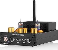 "Douk Audio X1 Tube Amplifier", "HiFi Bluetooth 5.0" stiprintuvas, GE5654 vožtuvinis stereo garso stiprintuvas, MM Phono stiprintuvas, 160 Wx2 TDA7498E lustas, aukštų ir žemų dažnių valdymo rankenėlė