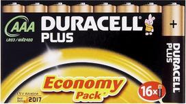 "Duracell Plus MN2400" šarminės AAA baterijos - 16 pakuočių