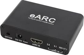 "EARC ARC Sound Extractor", "EARC" garso keitiklis HDMI optiniam 3,5 mm Aux garso ištraukimo adapteris, skirtas televizoriui ir "Soundbar" garsiakalbio stiprintuvui