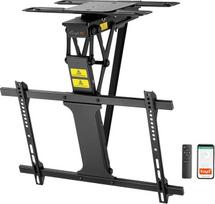 "EasyLife" motorizuotas televizoriaus laikiklis ant lubų, elektrinis sukamasis ir pasukamasis, skirtas 32-75 colių iki 35 kg televizoriams, VESA 600x400, LCD/OLED, monitoriams, ekranams, išmaniosioms lentoms, juodas