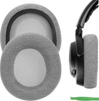 "Geekria Comfort Mesh Fabric" pakaitiniai ausinių įdėklai "SteelSeries Arctis Nova Pro Wired/ Nova1/ 1P/ 1X/ Nova3/ 3P/ 3X/ Nova4/ 4P/ Nova5/ 5P/ 5X/ Nova7/ 7P/ 7X ausinėms, ausinių įdėklai (pilki)
