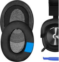 "Geekria Comfort" patogūs vėsinantys geliu užpildyti medžiaginiai pakaitiniai ausinių įklotai "Logitech G Pro", G433, G233 ausinėms, ausinių įklotai, ausinių pagalvėlės (ypač stori)