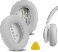 "Geekria QuickFit Protein Leather" pakaitiniai ausinių įdėklai, skirti "JBL Live 650 BTNC", "Lifestyle E65BTNC", "Duet NC", "Live 660 NC" ausinėms, ausinių įdėklai, ausinės, ausų kaušeliai, remonto dalys (pilka)