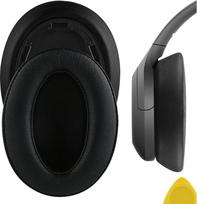 "Geekria QuickFit" pakaitinės baltyminės odos ausų pagalvėlės "Sony" WH-H910N belaidėms triukšmą slopinančioms ausinėms Ausų pagalvėlės Ausų kaušelių remonto dalys (juodos spalvos)
