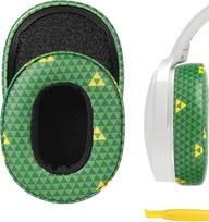 "Geekria QuickFit" pakaitiniai ausinių įdėklai "Skullcandy Crusher Wireless/Crusher EVO/Crusher ANC, Hesh3/HeshEVO/HeshANC, Venue ANC" ausinėms, remonto dalys (Zelda Green Triangle)