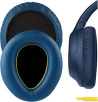 "Geekria QuickFit" pakaitiniai ausų įdėklai, suderinami su "Sony" WH-CH700N, WH-CH710N, WH-CH720N ausinėmis, ausų įdėklai su vaizdo vadovu (mėlyni)