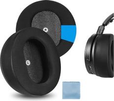 "Geekria Sports" aušinančio gelio pakaitiniai ausinių įdėklai "Audeze Maxwell" belaidėms ausinėms, ausinių ausinių įdėklai, ausinių kaušelių dangtelių remonto dalys (ledinis šilkas/juoda), EJZ356-02