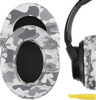 "Geekria" "QuickFit" baltyminės odos pakaitiniai ausinių įdėklai "Sony" WH-CH700N, WH-CH710N ausinių įdėklai, ausų kaušelių remonto dalys (Camo)