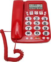 "Goshyda" laidinis stalinis telefonas, skambinančiojo numerio saugykla, LCD ekranas, trumpieji klavišai, reguliuojamas skambėjimo tonas, su ekrano mygtuku, fiksuoto ryšio telefonas, skirtas senjorams, namams, viešbučiui, biurui (raudonas)