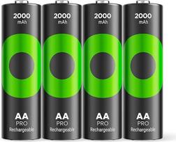 "GP ReCyko PRO" AA baterija 2000 mAh NiMH, 1,2 V, 4 įkraunamų AA baterijų pakuotė, skirta optimaliam prietaisų, kuriems reikia daug energijos, veikimui, iki 1500 įkrovimo ciklų