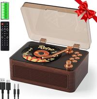 "Gueray" nešiojamasis CD grotuvas "Bluetooth" CD grotuvas su garsiakalbiu, radiju ir nuotolinio valdymo pulteliu Palaiko USB/AUX atkūrimą Ausinių lizdas Riešutmedžio mediena