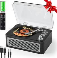 "Gueray" nešiojamasis CD grotuvas "Bluetooth" CD grotuvas su garsiakalbiu, radiju ir nuotolinio valdymo pultu Palaiko USB/AUX atkūrimą Ausinių lizdas Ebony