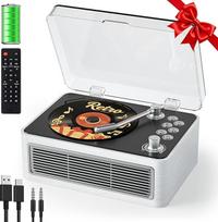 "Gueray" nešiojamasis CD grotuvas "Bluetooth" CD grotuvas su garsiakalbiu, radiju ir nuotolinio valdymo pultu Palaiko USB/AUX atkūrimą Ausinių lizdas Topolo mediena