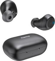 "Hama" "Bluetooth" ausinės į ausis (3 ekvalaizerio režimai, TWS ausinės su mikrofonu, "Bluetooth" ausinės su jutikliniu valdymu, valdymas balsu, pasyvus triukšmo slopinimas, atsparios purslams), juodos spalvos