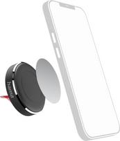 "Hama" 360° kampu besisukantis magnetinis automobilinis telefono laikiklis su 3M lipnia juosta ir 2 metalinėmis plokštelėmis - juodas