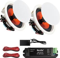 "Herdio" 4 colių "Bluetooth" lubinis garsiakalbis - maks. 240 W, 2 krypčių įmontuotas garsiakalbis - idealiai tinka vonios kambariui, virtuvei, svetainei, biurui (1 pora)