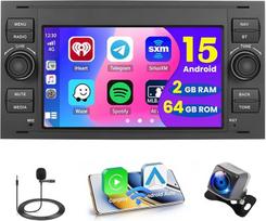 "Hikity 2 + 64G Android" automobilinis radijas "Ford Fiesta Focus Kuga Transit Connect Mondeo Smax", 7 colių automobilinis radijas su ekrano navigacija "Bluetooth EQ FM/RDS USB atbulinės eigos kamera