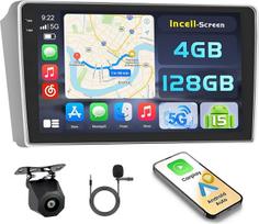 "Hikity Android 15 4+128G" automobilinis radijas "Toyota Avensis" 2002-2008 m. su 9 colių jutikliniu ekranu, automobilinis radijas 2DIN su belaidžiu "Carplay Android Car", FM/RDS radijas BT GPS WiFi atbulinės eigos kamera + mikrofonas